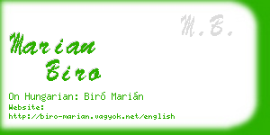 marian biro business card